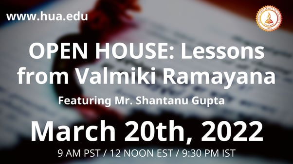 OPEN HOUSE: Lessons from Valmiki Ramayana
