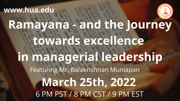 Ramayana - and the Journey towards excellence in managerial leadership